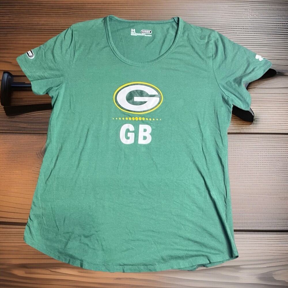 Women's Under Armour NFL Green Bay Packers T Shirt Combine Authentic Large L